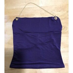 NWT Sincerely Jules Crop Top‎ Purple With Chain Around Neck Size Small